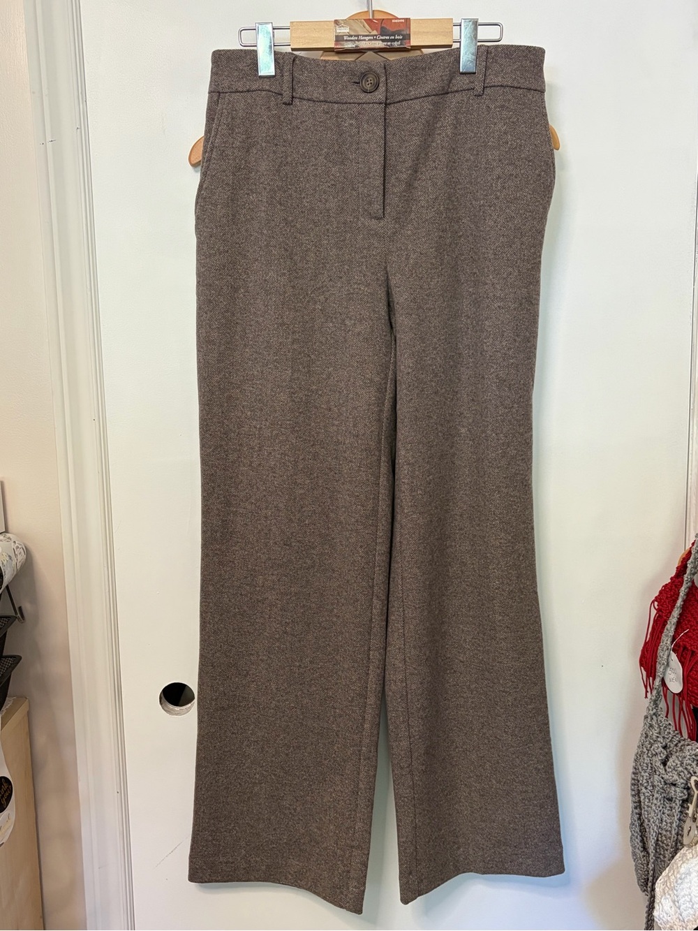 Hilary Radley Brown Wide-Leg Trousers